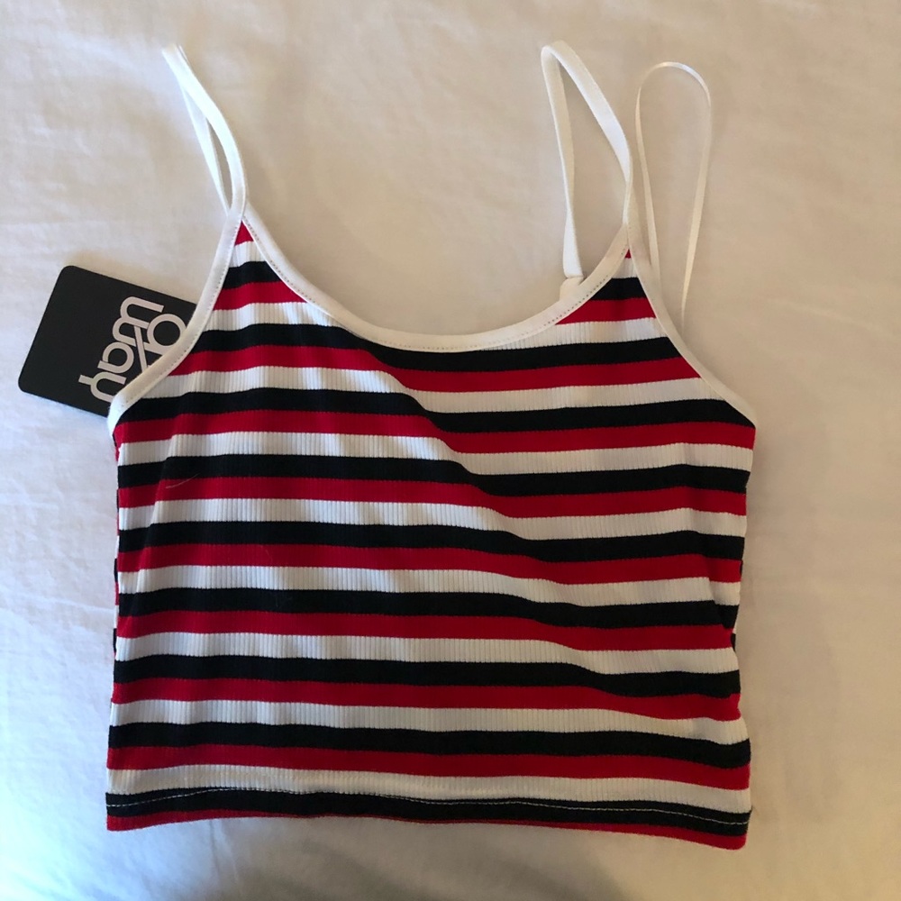Red white and blue crop tank